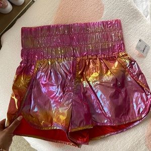 Free people iridiscent running shorts
